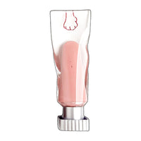the mew lip glaze tube, clear body with fluted silver base